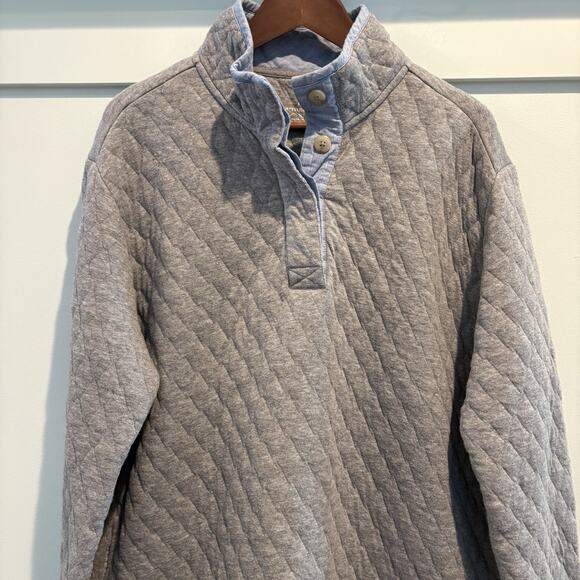 Southern Tide Tops - Southern Tide Sweatshirt Women XL Gray Quilted Pullover Oversized Logo Preppy